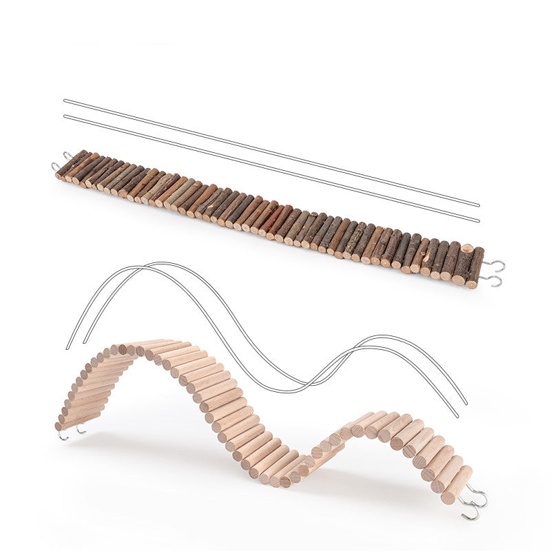 Flexible Wooden Hamster Bridge Toy